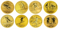 Набор золотых монет "Сочи спорт"  олимпиада 2014г. , 50 рублей, 2014 год, 7,78г