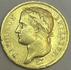 Золотая монета 40 франков 1811г Наполеон I